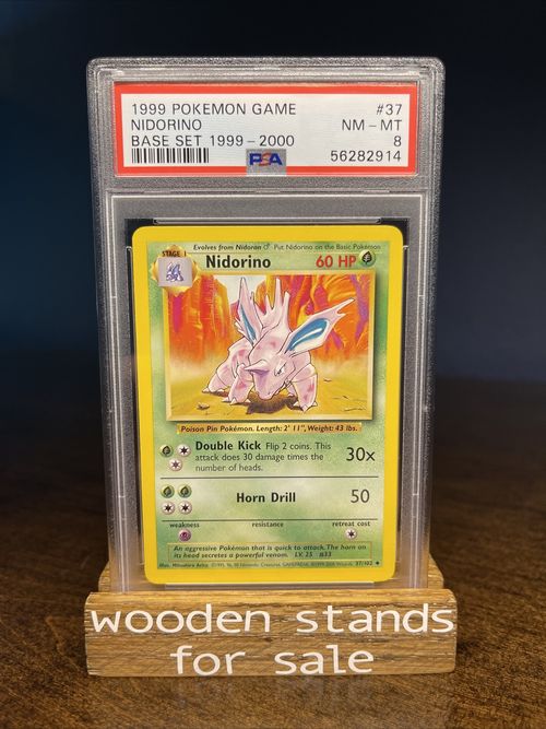 PSA 8 NM-MT Nidorino 37/102 4th Print Base Set Pokemon Trading Card